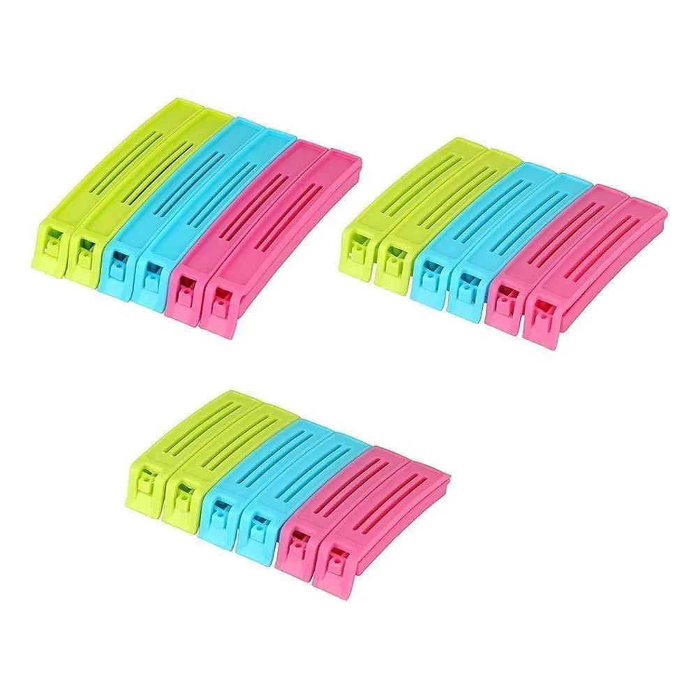 0105 Plastic Snack Bag Clip Sealer Set (18 Pcs, Multicolour)