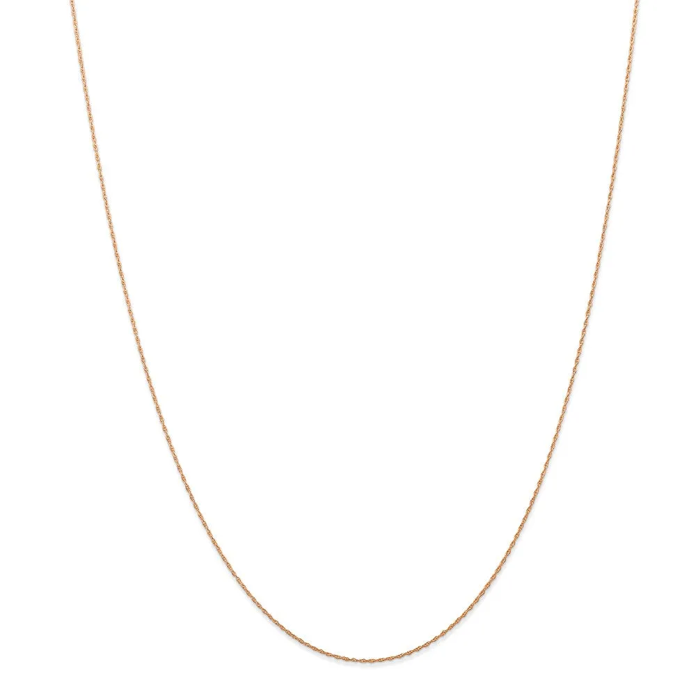 14k Rose Gold .5 mm Cable Rope Chain (CARDED) | 5RR