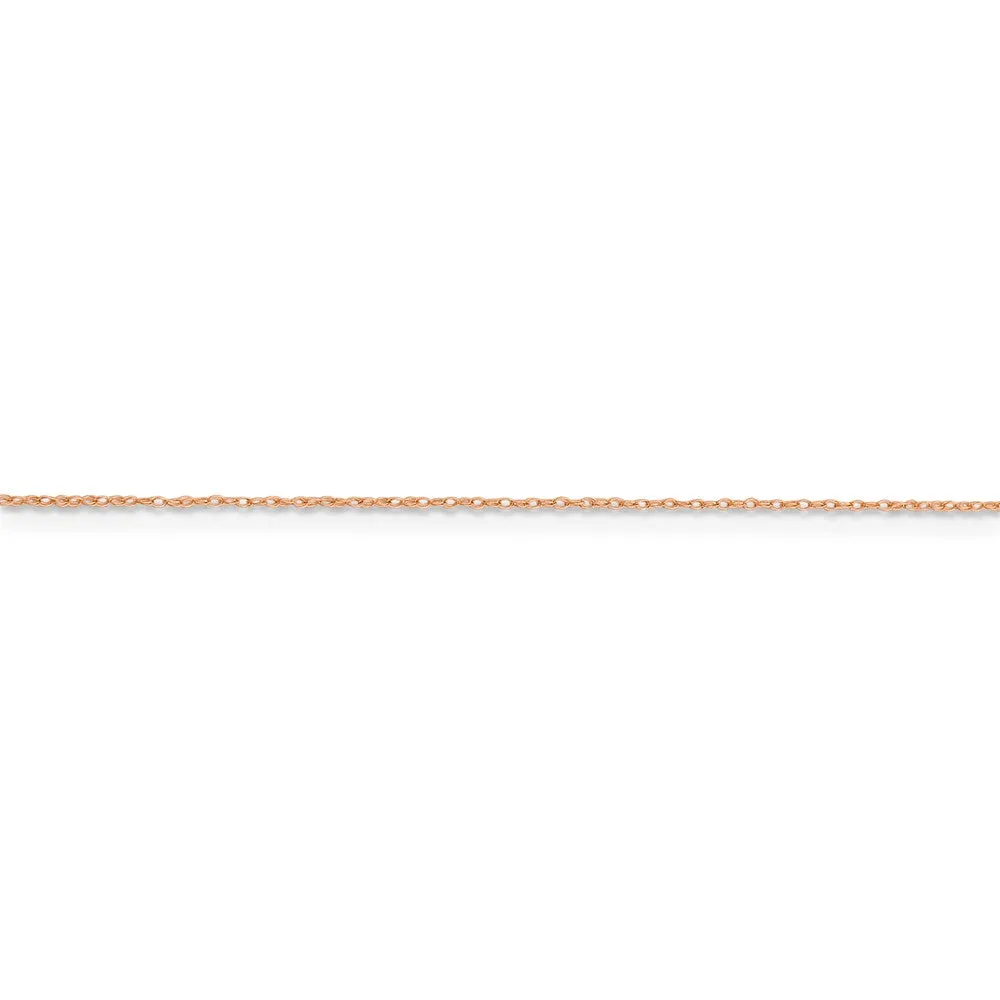 14k Rose Gold .5 mm Cable Rope Chain | PEN324