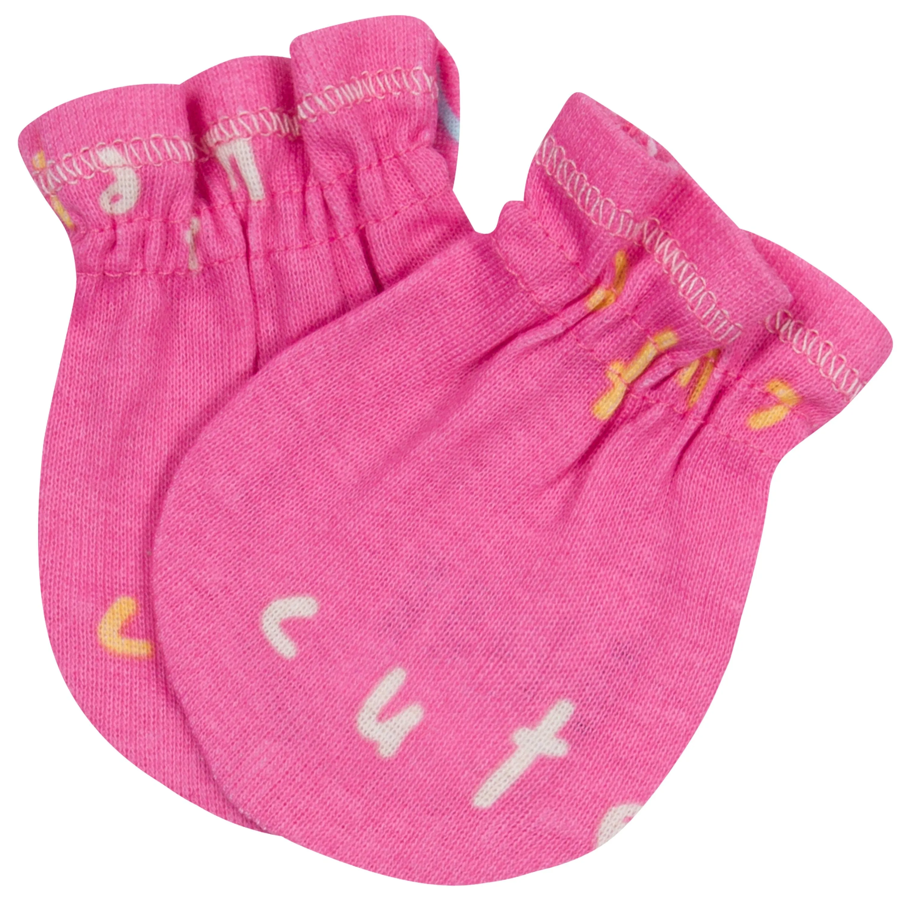 3-Pack Baby Girls Bear No Scratch Mittens