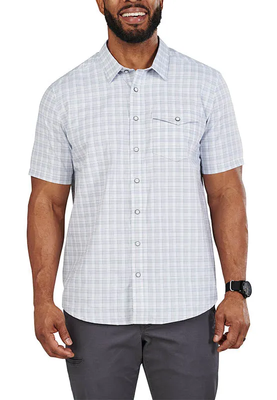 5.11 Mens Aiden Plaid Short Sleeve Button Down Polo Shirt