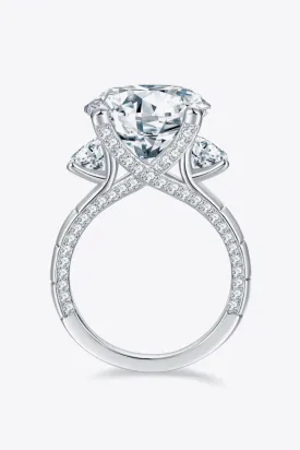 8.6 Carat Moissanite Platinum-Plated Ring