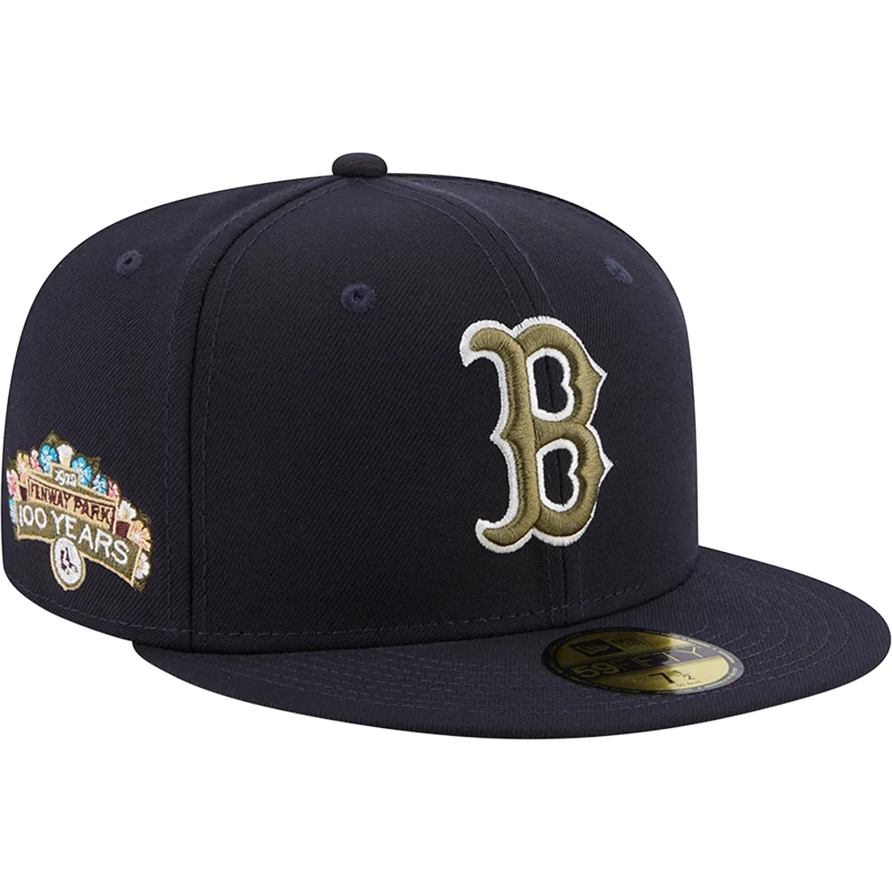 Boston Red Sox MLB Floral Patch Blue 59FIFTY Fitted Cap