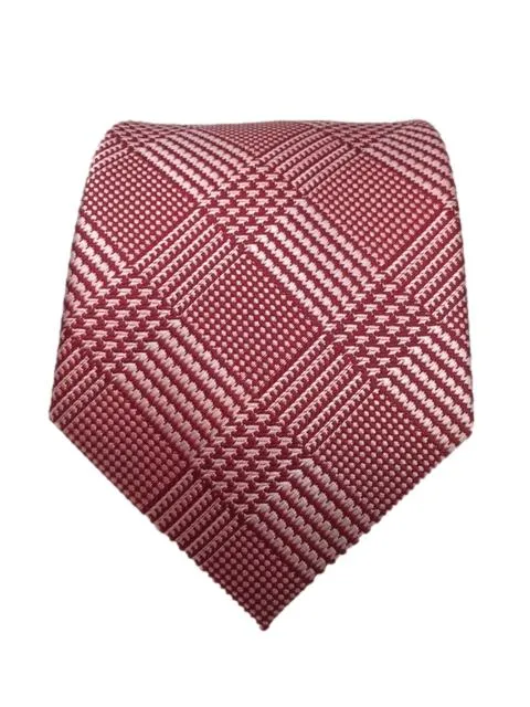 Burgundy Mock Plaid Necktie