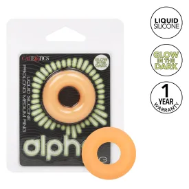 California Exotics - Alpha Glow In The Dark Liquid Silicone Prolong Medium Cock Ring (Orange)