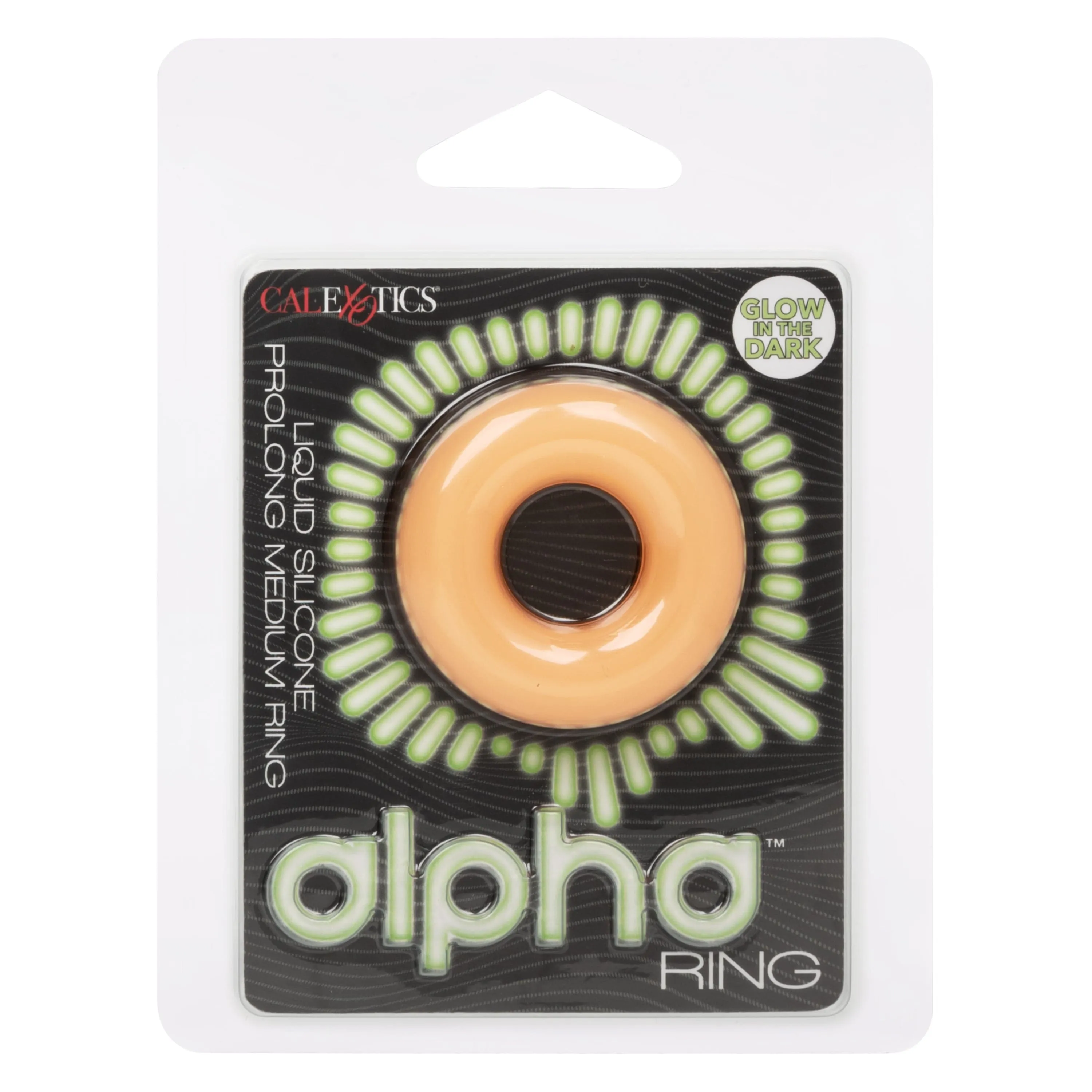 California Exotics - Alpha Glow In The Dark Liquid Silicone Prolong Medium Cock Ring (Orange)