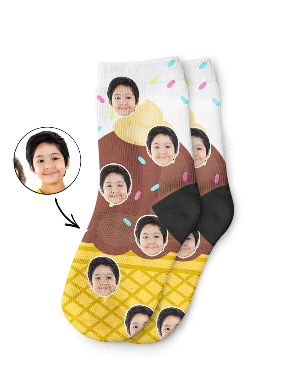 Chocolate Ice Cream Kids Socks