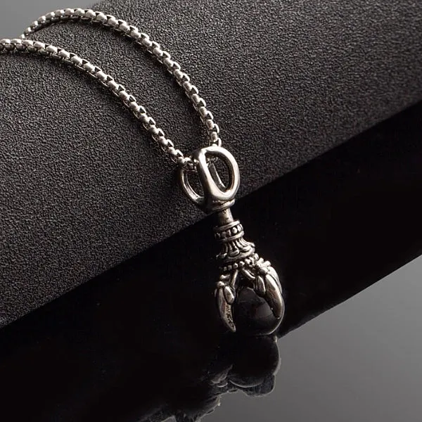 Classy Men Black Oracle Pendant Necklace