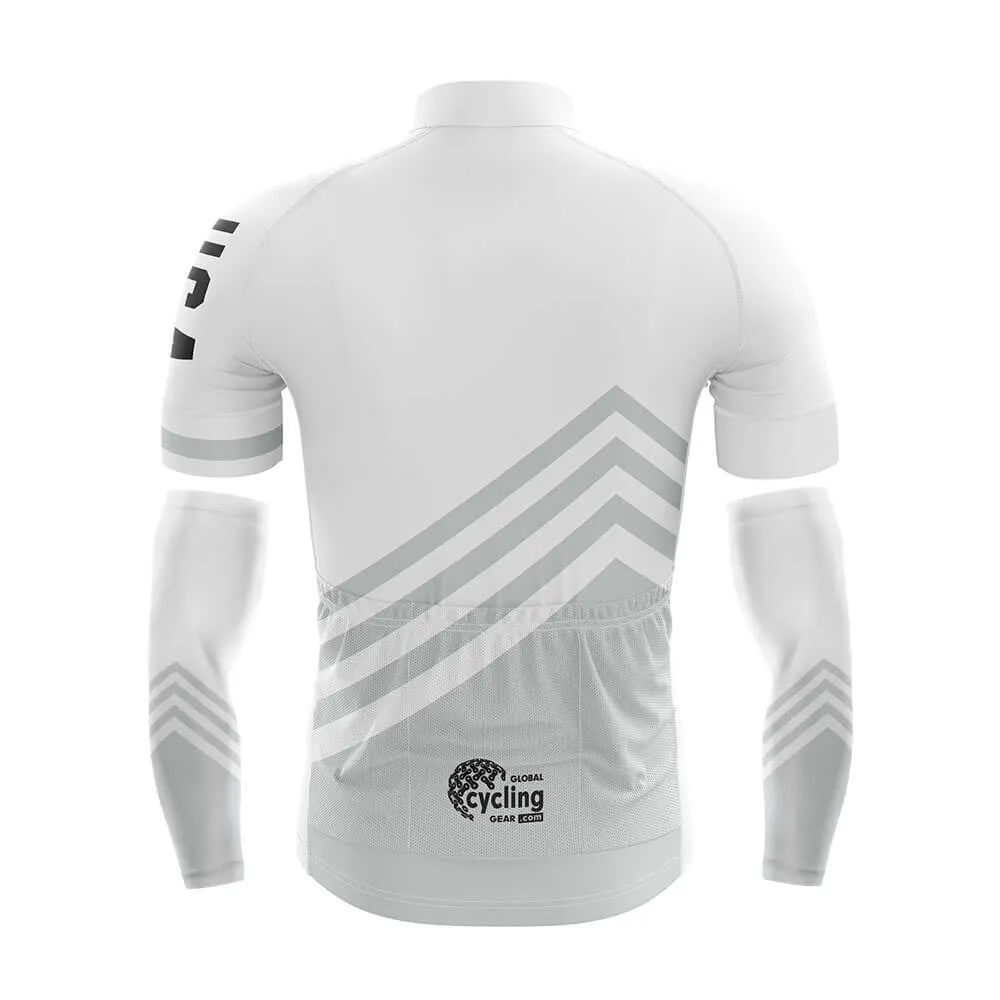 Cool Cycling Jersey With Arm Sleeves USA S5 White Grey American Mens Bike Jersey