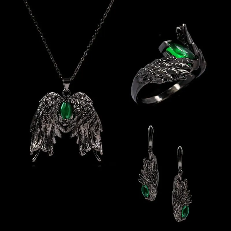 Dark Angel Wing Brass Gothic Pendant