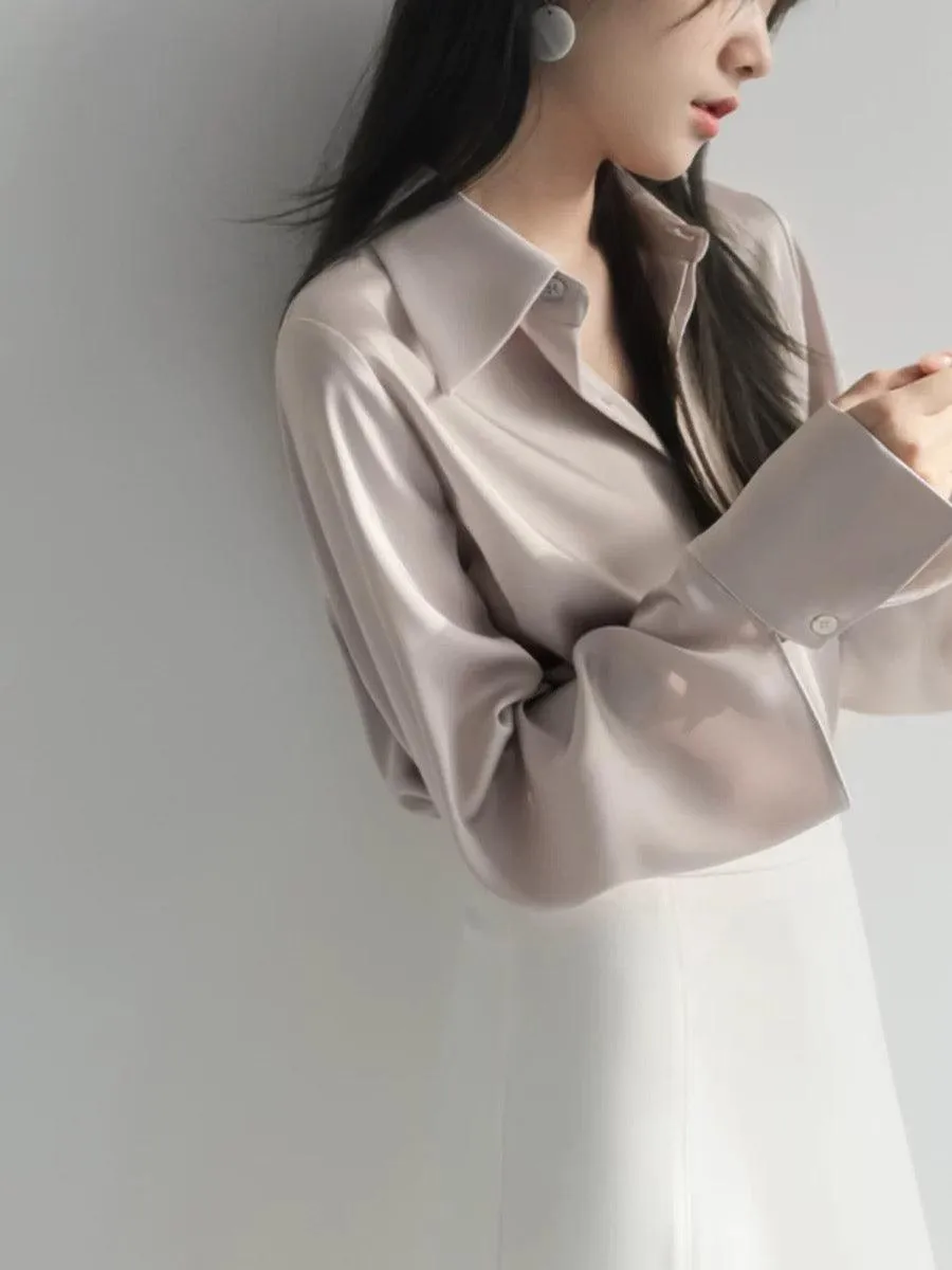 Luxe Delilah Satin Shirt - High-Quality, Elegant and Comfortable