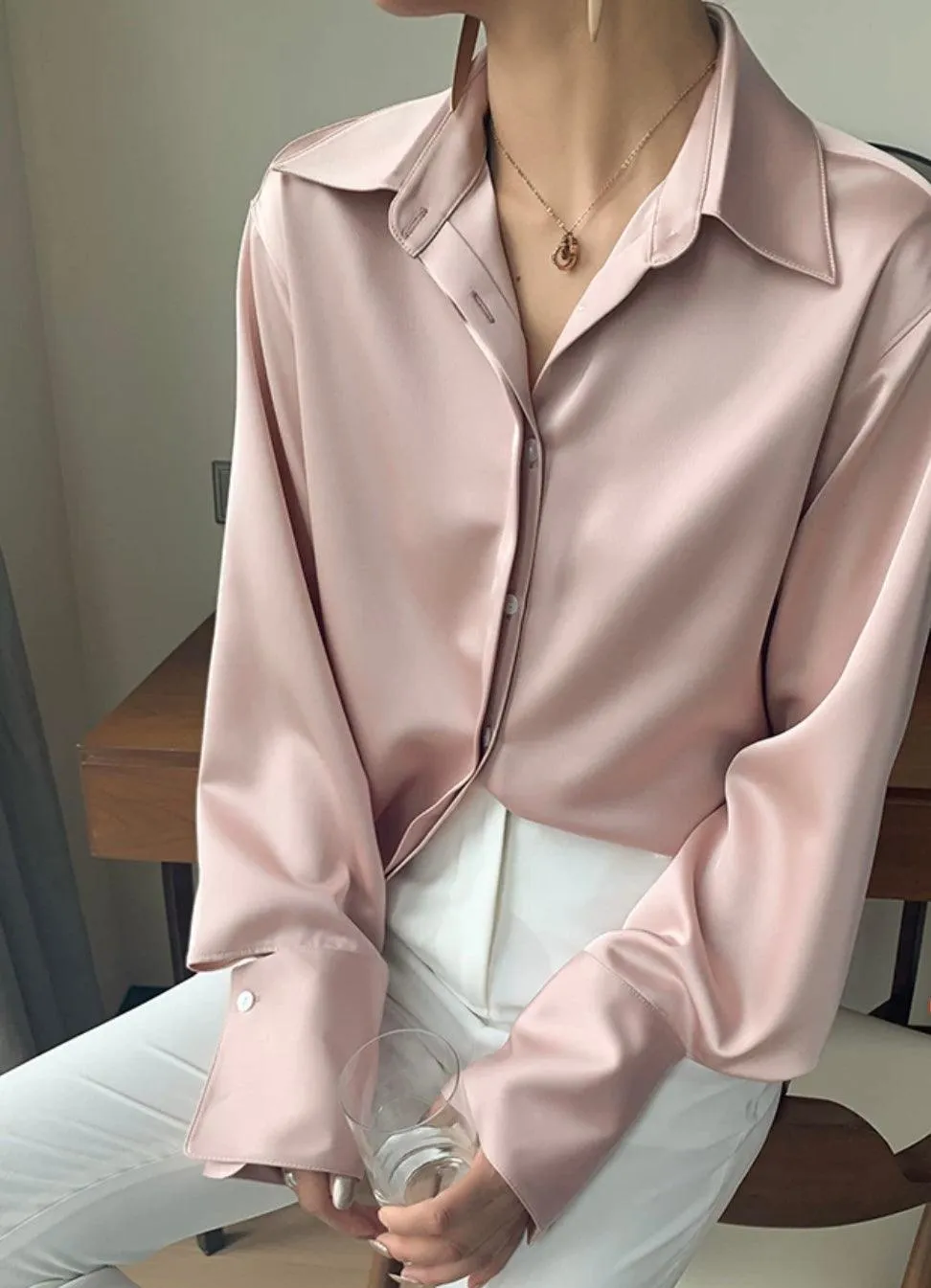 Luxe Delilah Satin Shirt - High-Quality, Elegant and Comfortable