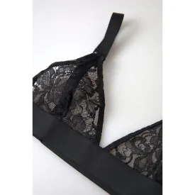 Dolce & Gabbana Elegant Floral Lace Stretch Balconcino Bra