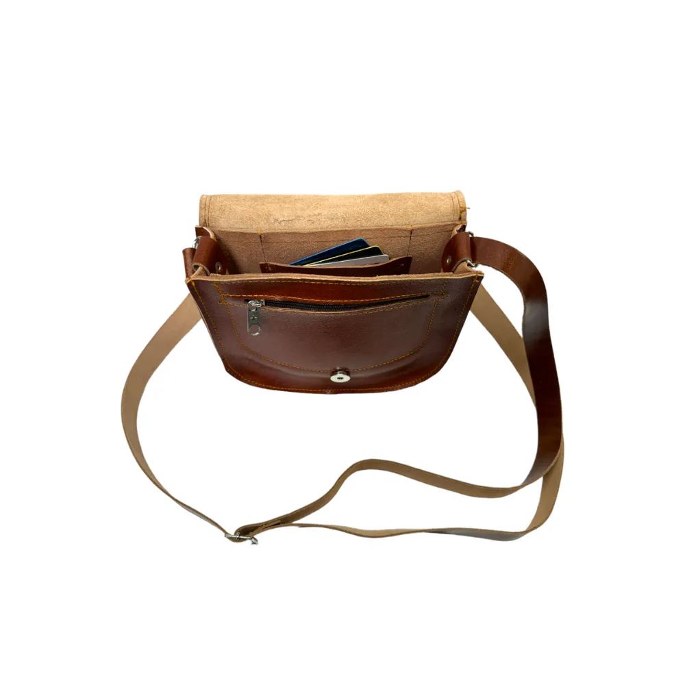 Double Seam Saddle Bag | Brown