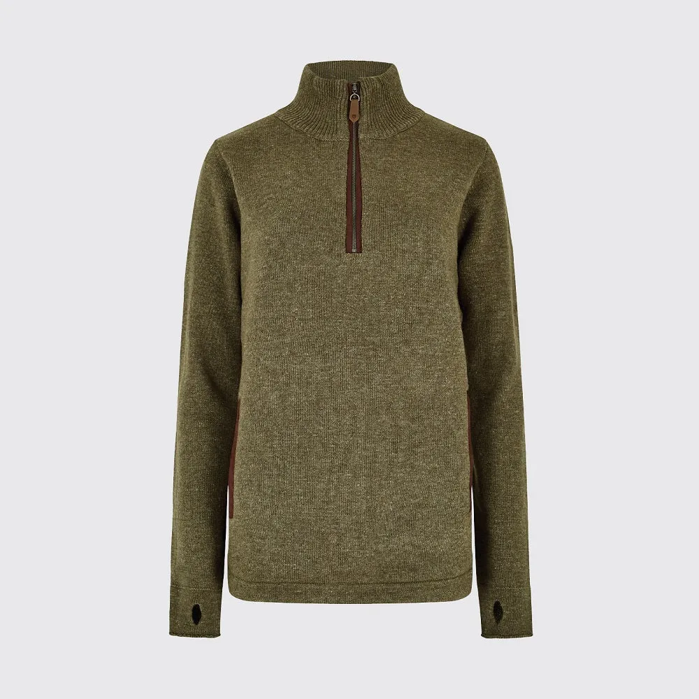 Dubarry Morrisey Zip Neck Sweater - Dusky Green