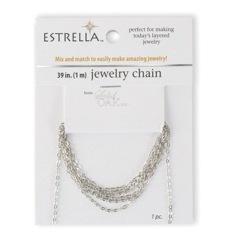 Estrellaª Jewelry Chain - Tiny, Oval Links, Silver Color