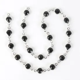 Estrellaª Linked Crystals Chain - Medium, Black/Silver