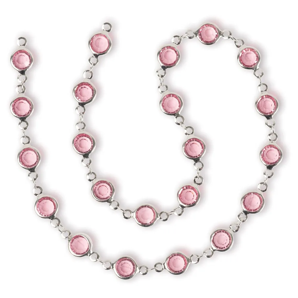 Estrellaª Linked Crystals Chain - Medium, Rose/Silver