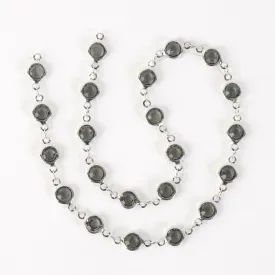 Estrellaª Linked Crystals Chain - Medium, Smoke/Silver