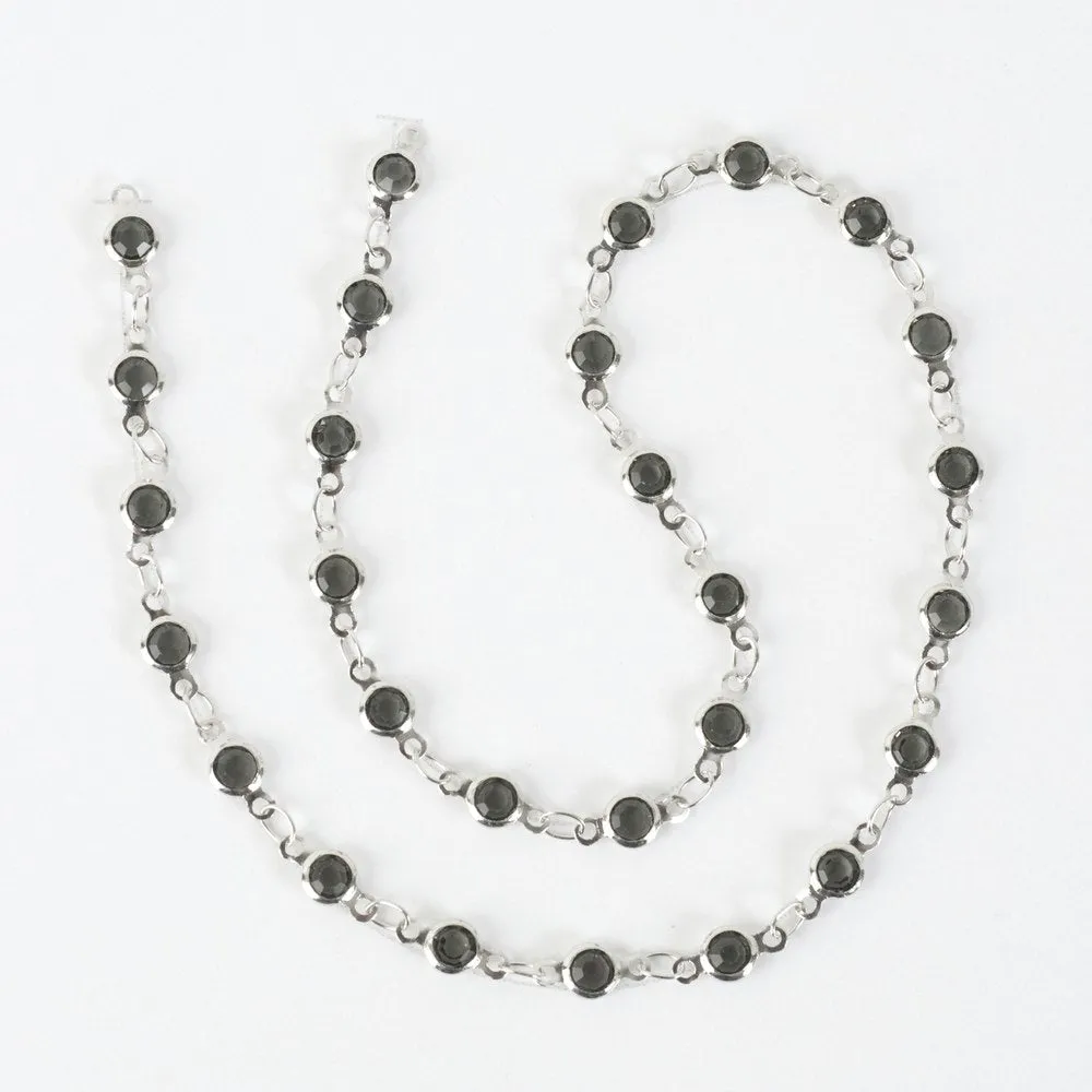 Estrellaª Linked Crystals Chain - Small, Smoke/Silver