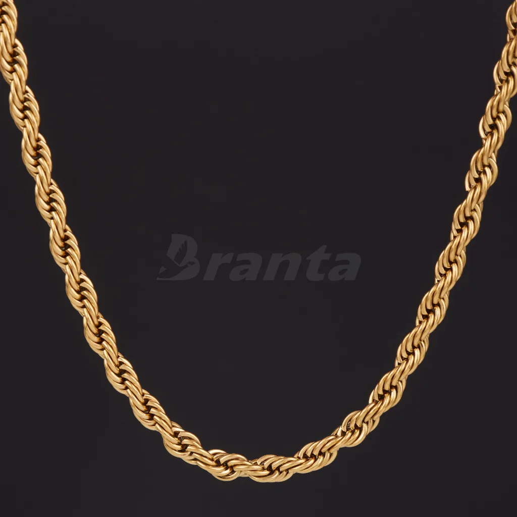 Gold Plated Rope Chain For Men (21.5 Inch)