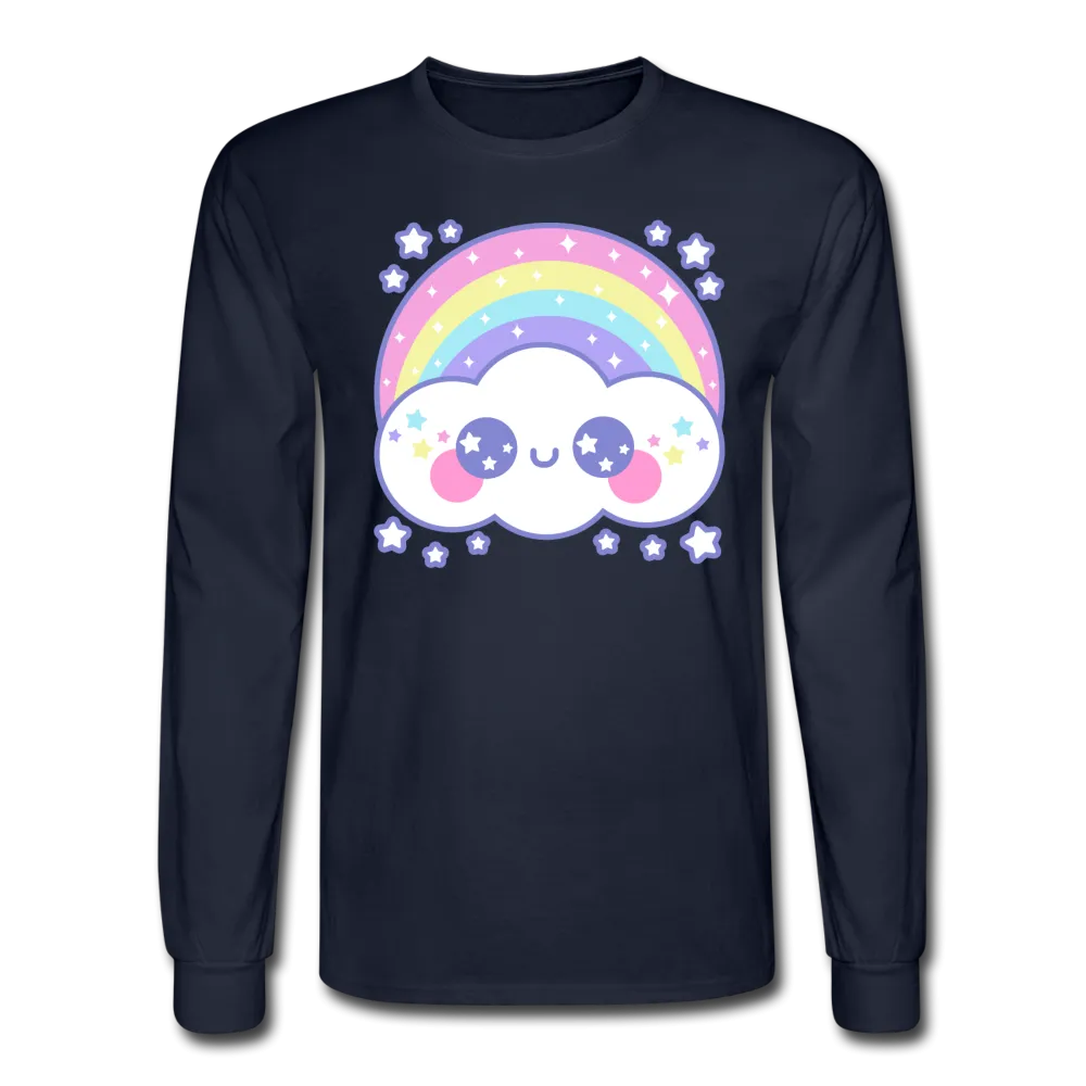 Happy Rainbow Cloud Men's Long Sleeve T-Shirt