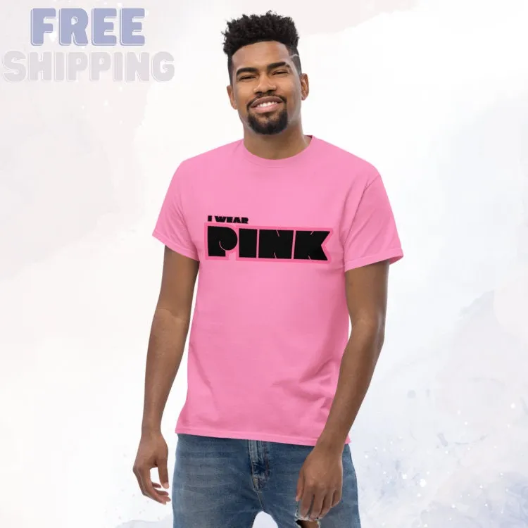 I Wear Pink For Breast Cancer Awareness Customizable Classic Tee Shirt