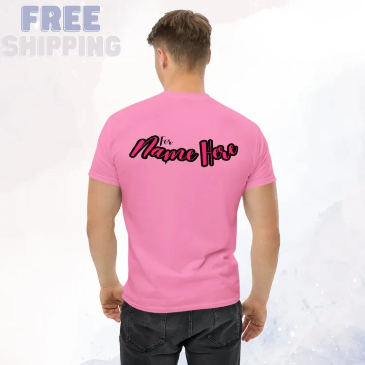 I Wear Pink For Breast Cancer Awareness Customizable Classic Tee Shirt