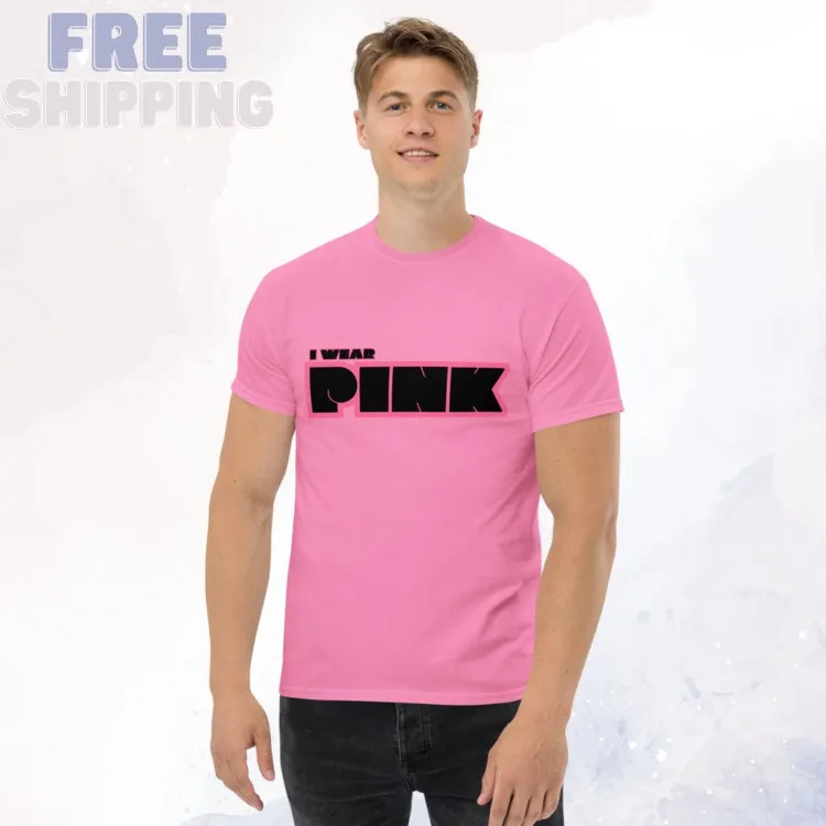 I Wear Pink For Breast Cancer Awareness Customizable Classic Tee Shirt