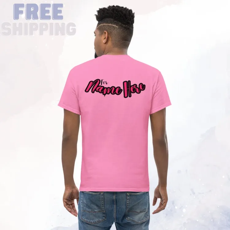 I Wear Pink For Breast Cancer Awareness Customizable Classic Tee Shirt