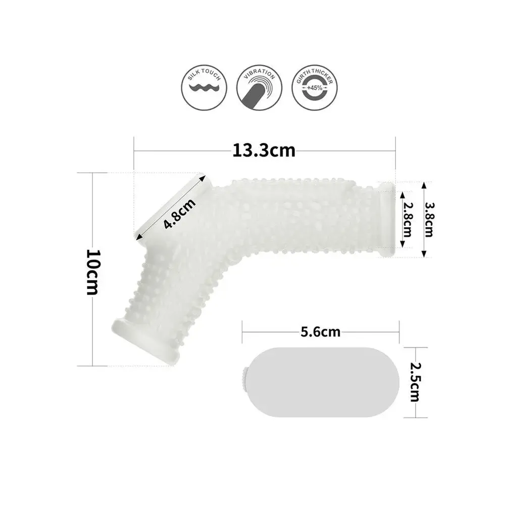 Lovetoy Rubber White Vibrating Penis Extension Sleeve for Him