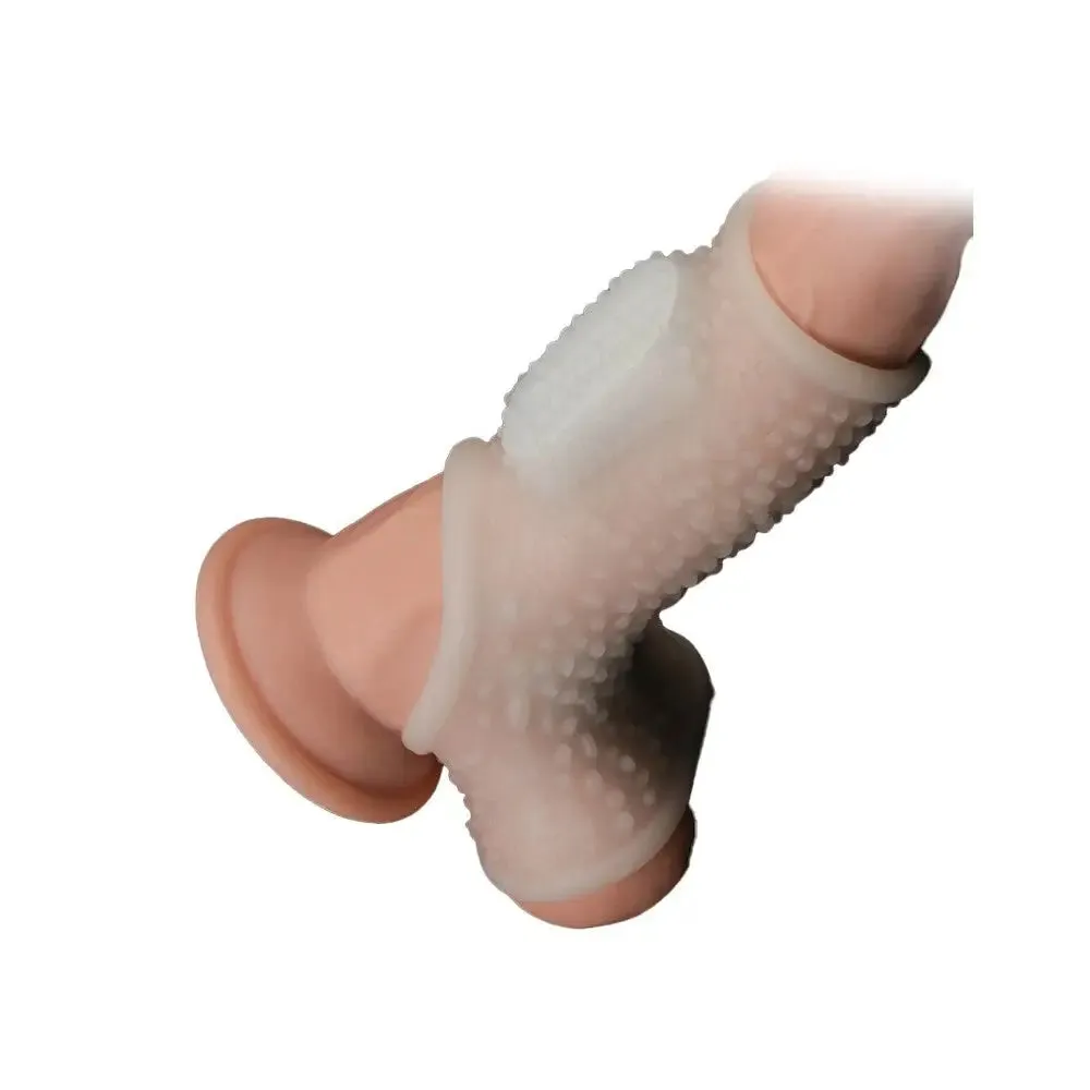 Lovetoy Rubber White Vibrating Penis Extension Sleeve for Him