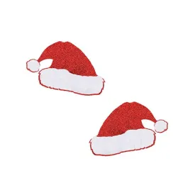 Neva Nude - Freaking Awesome Glitter Santa Hat Pasties Nipple Cover O/S (Red)