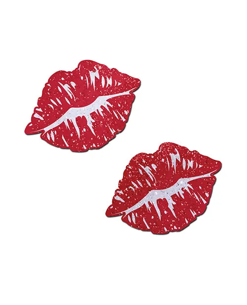 Pastease Premium Sparkle Kissing Lips - Red O/S