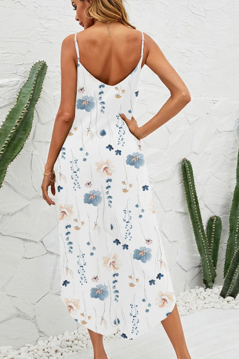 Printed Scoop Neck Wide Leg Jumpsuit