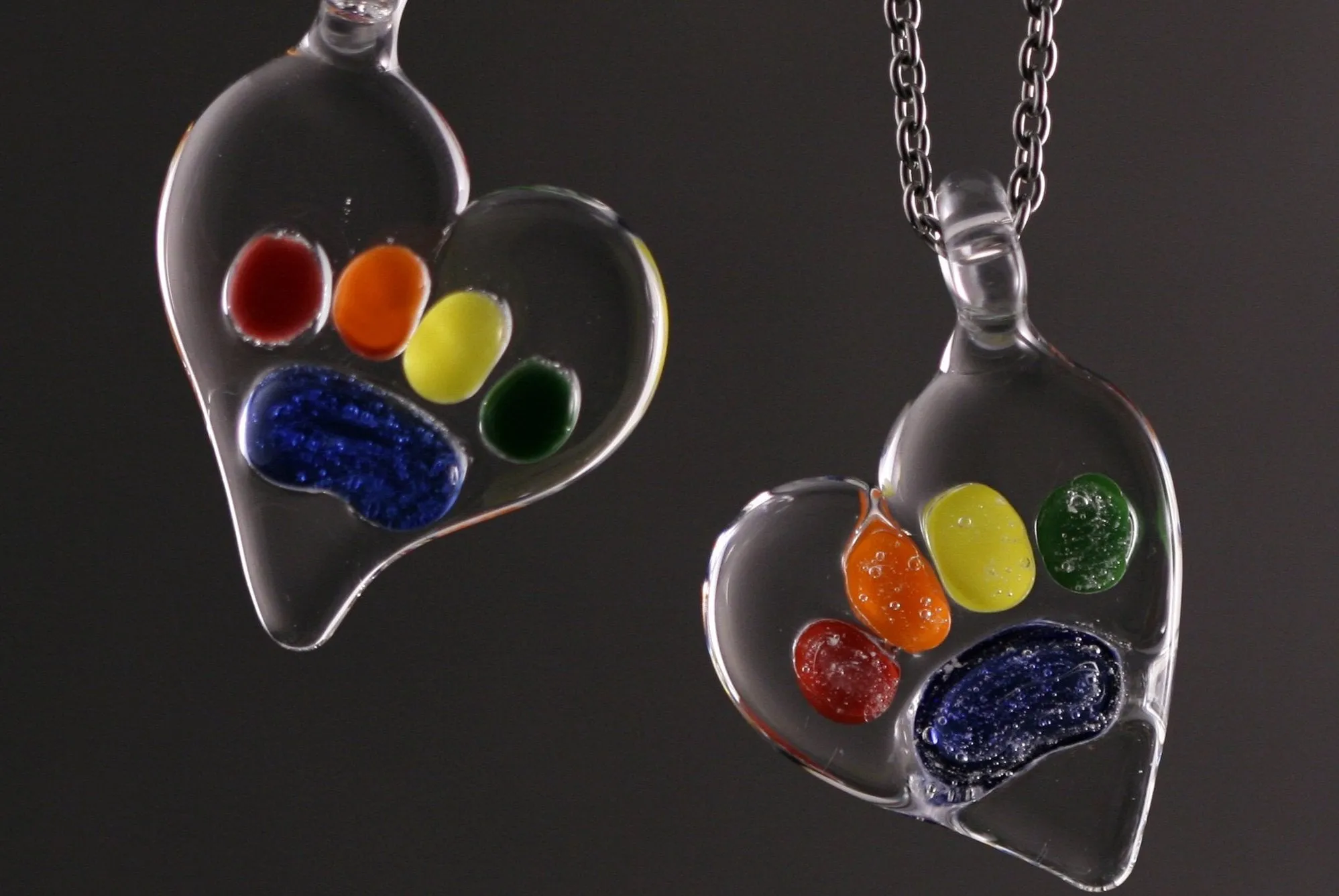 Rainbow Bridge Pawprint Pendant with Cremation Ash