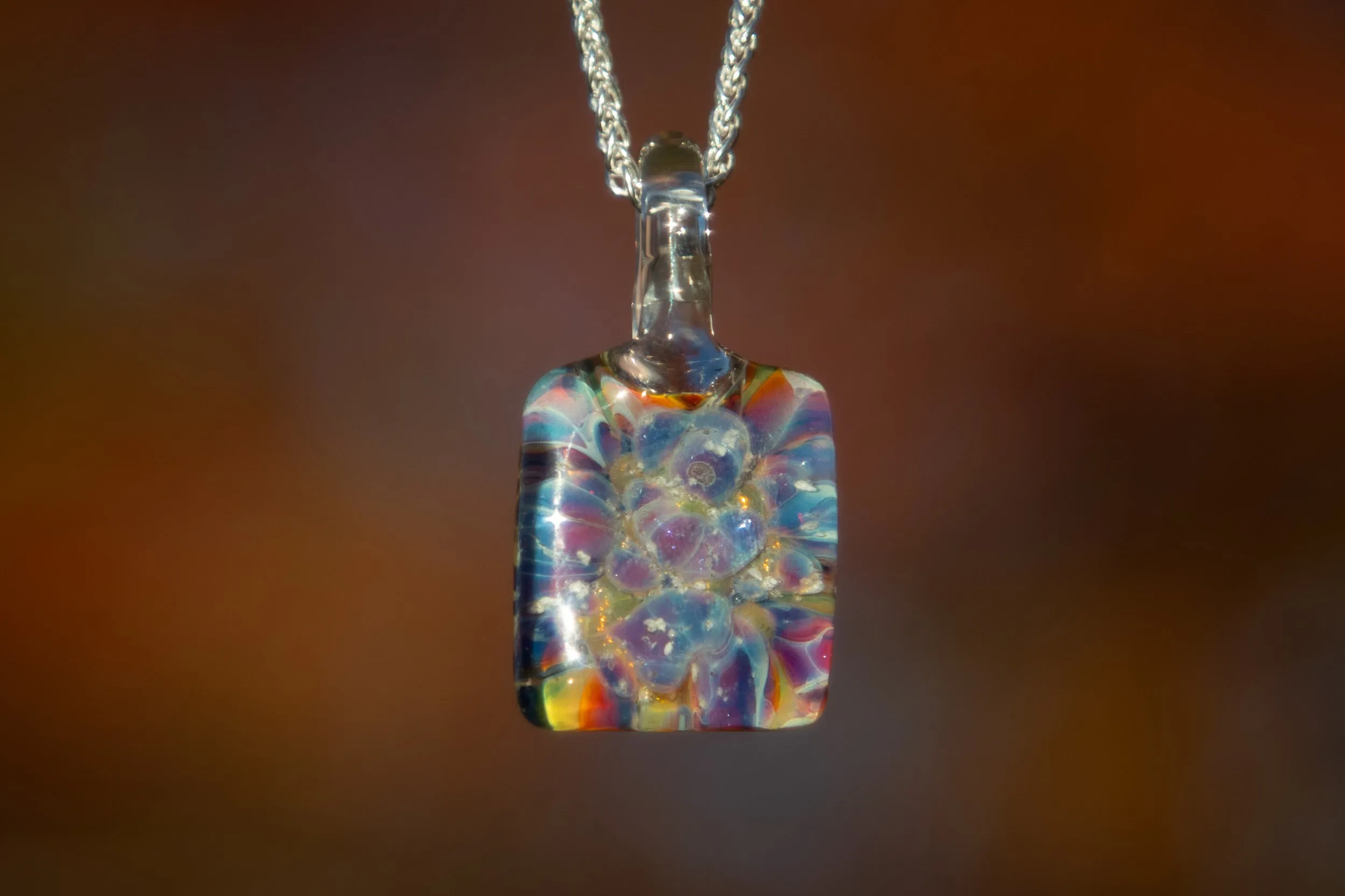 Rainbow Sky Pendant with Cremation Ash