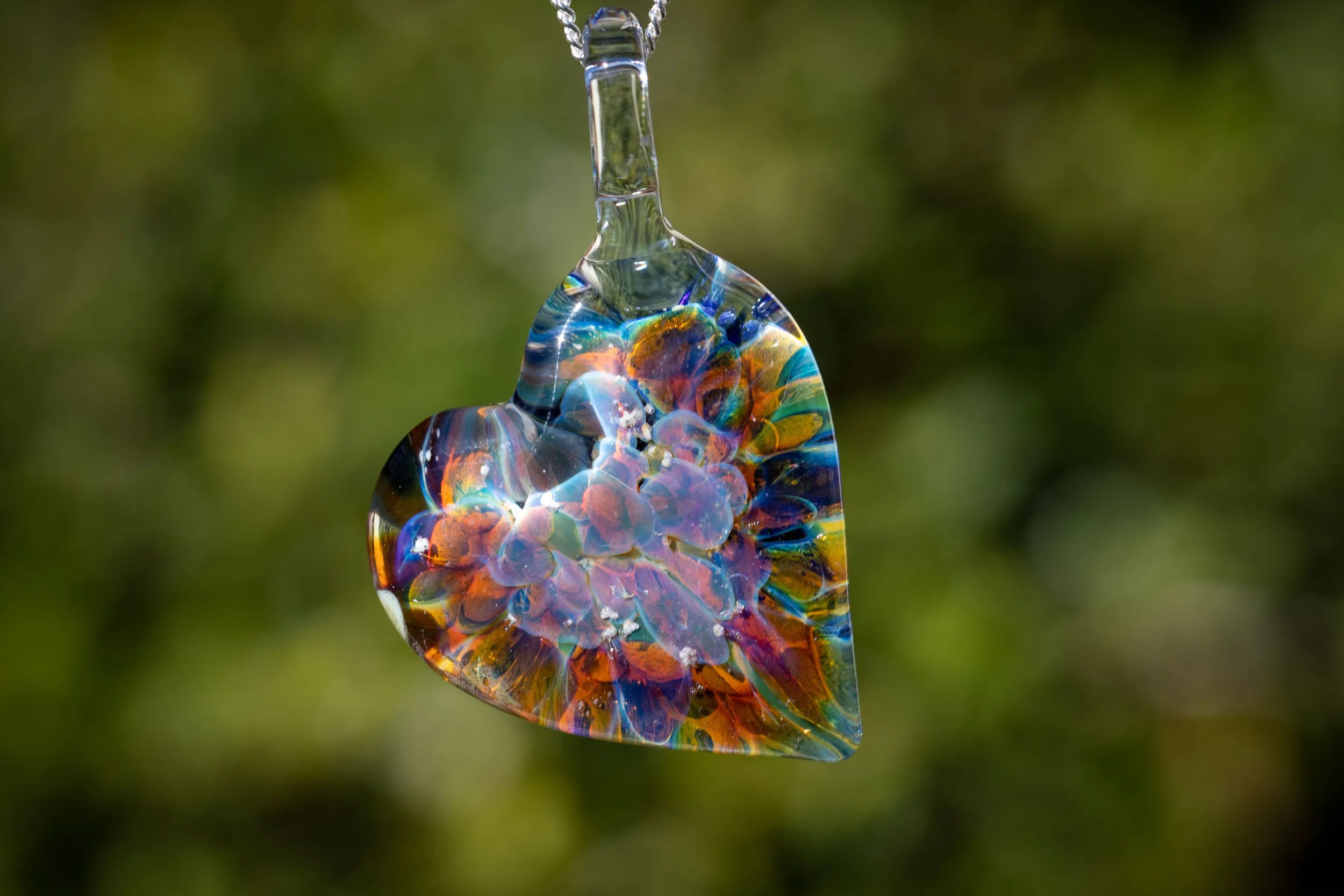 Rainbow Sky Pendant with Cremation Ash