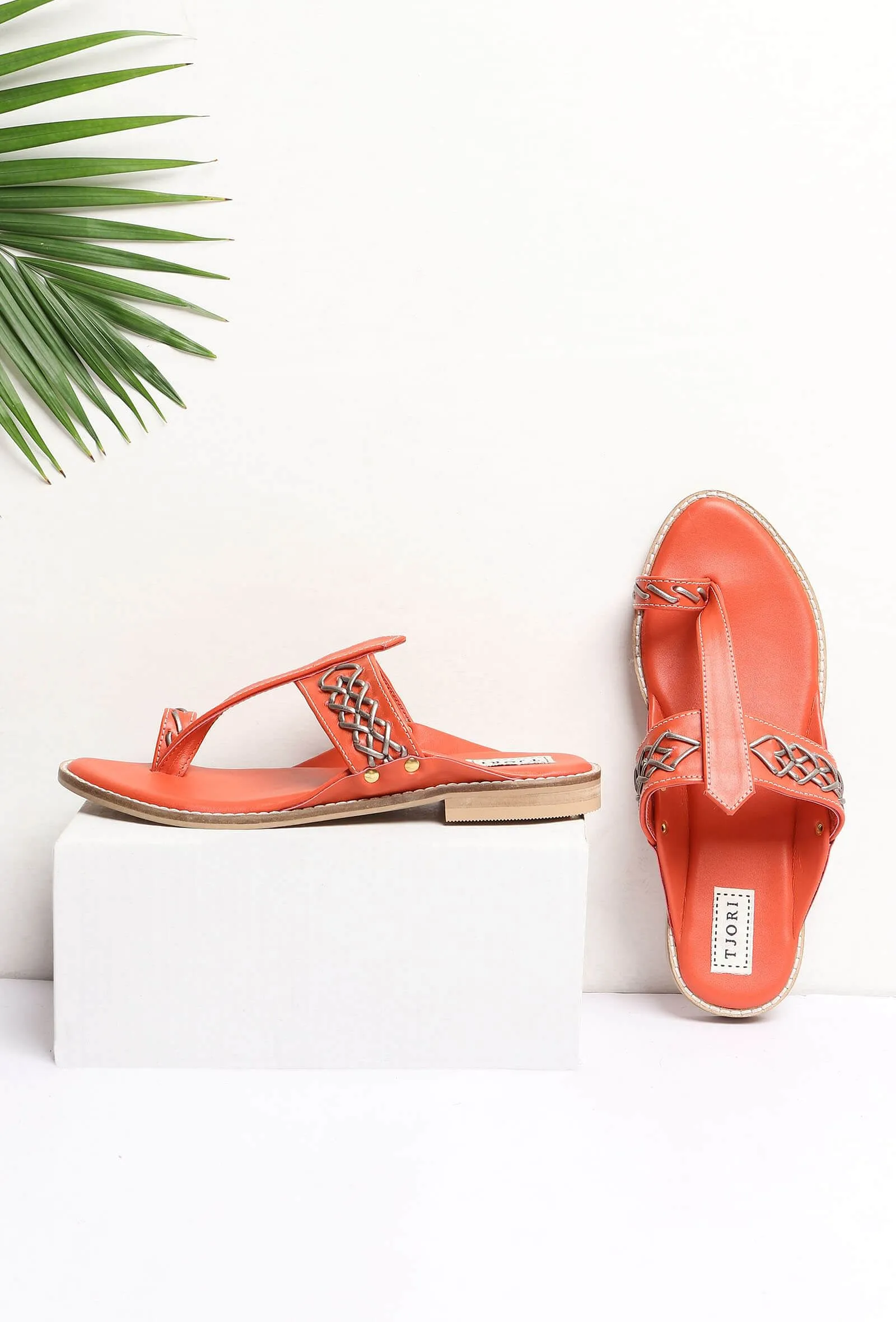 Red Cruelty-Free Leather Sandals