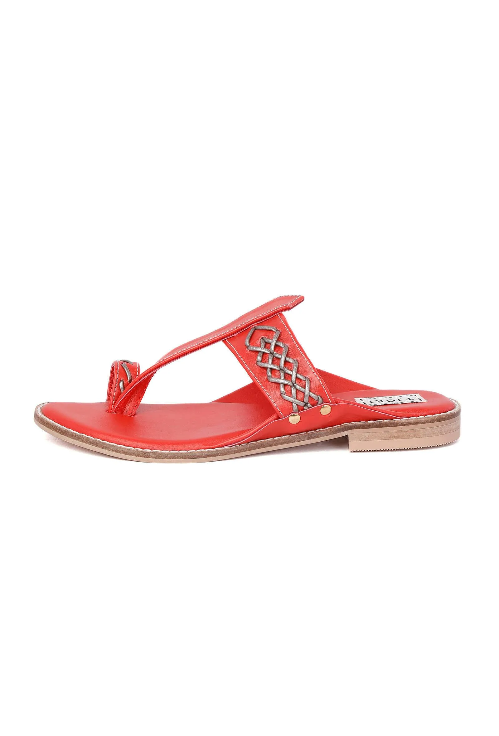 Red Cruelty-Free Leather Sandals