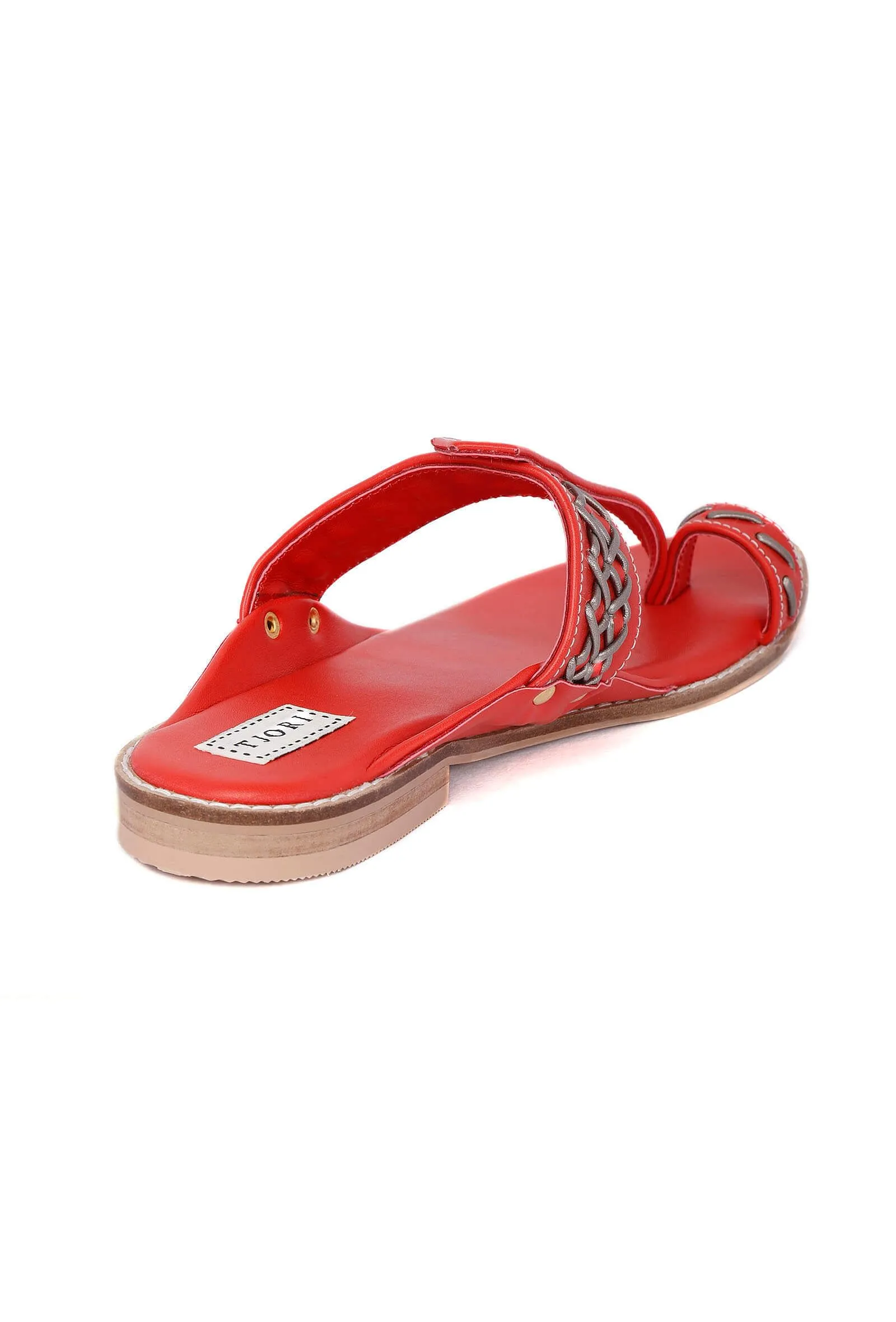 Red Cruelty-Free Leather Sandals