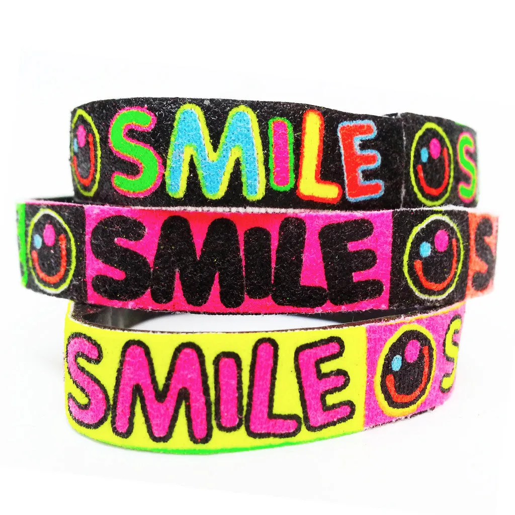 SLOGAN BRACELET BANDS  SMILE THIN