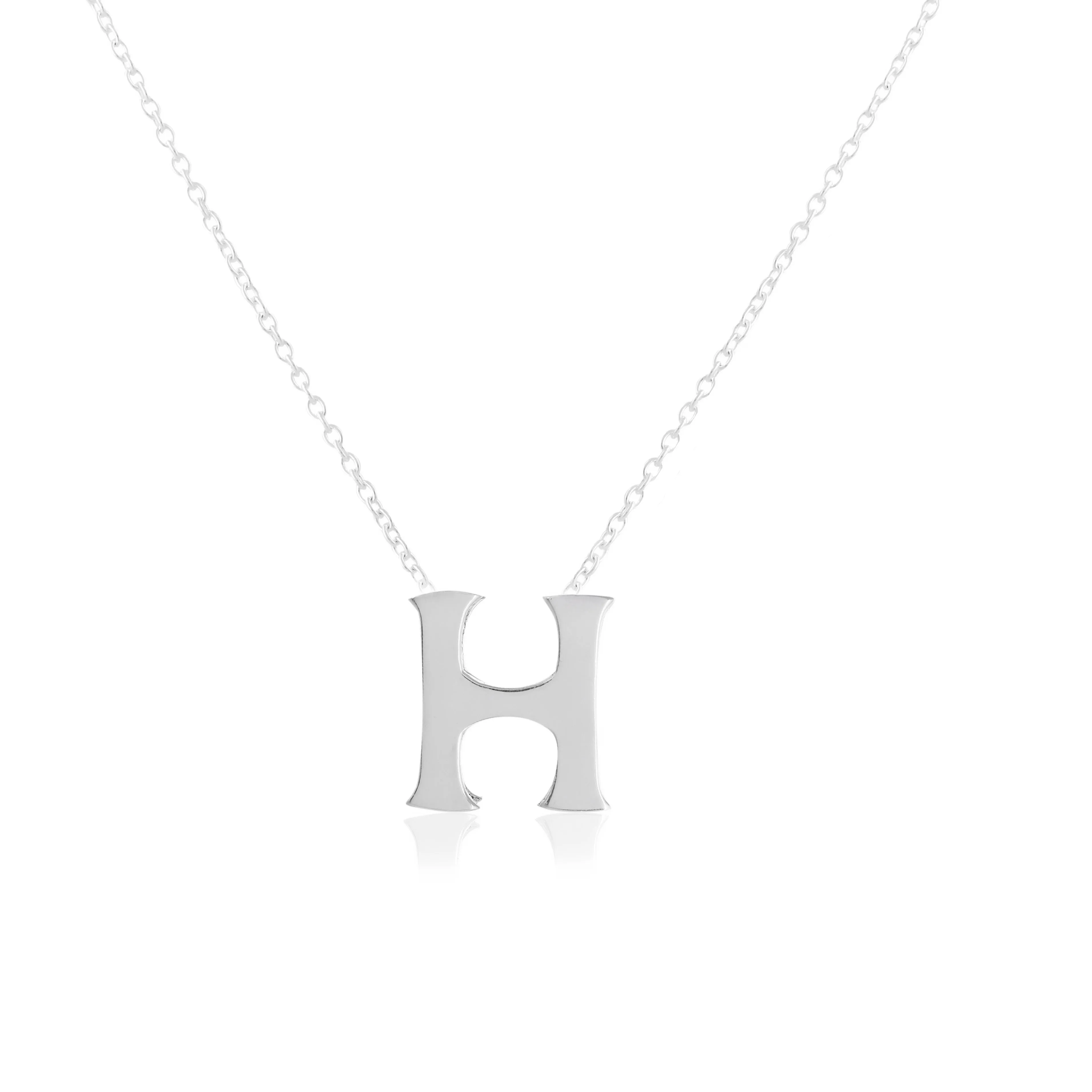 Sterling 925 silver Initials Alphabets H Pendants with chain | Jewellery Gift for Women & Girls | With Certificate of Authenticity and 925 Stamp | 6 Month Warranty*