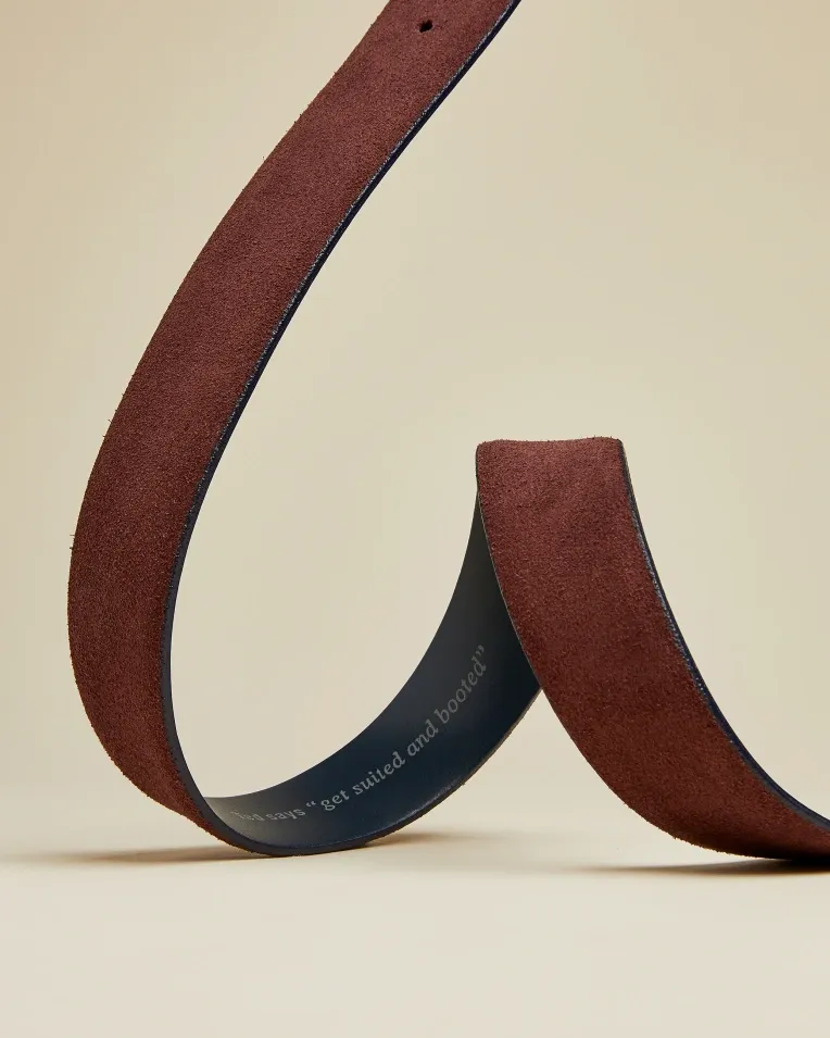 Suede Leather Belt- Dark Red