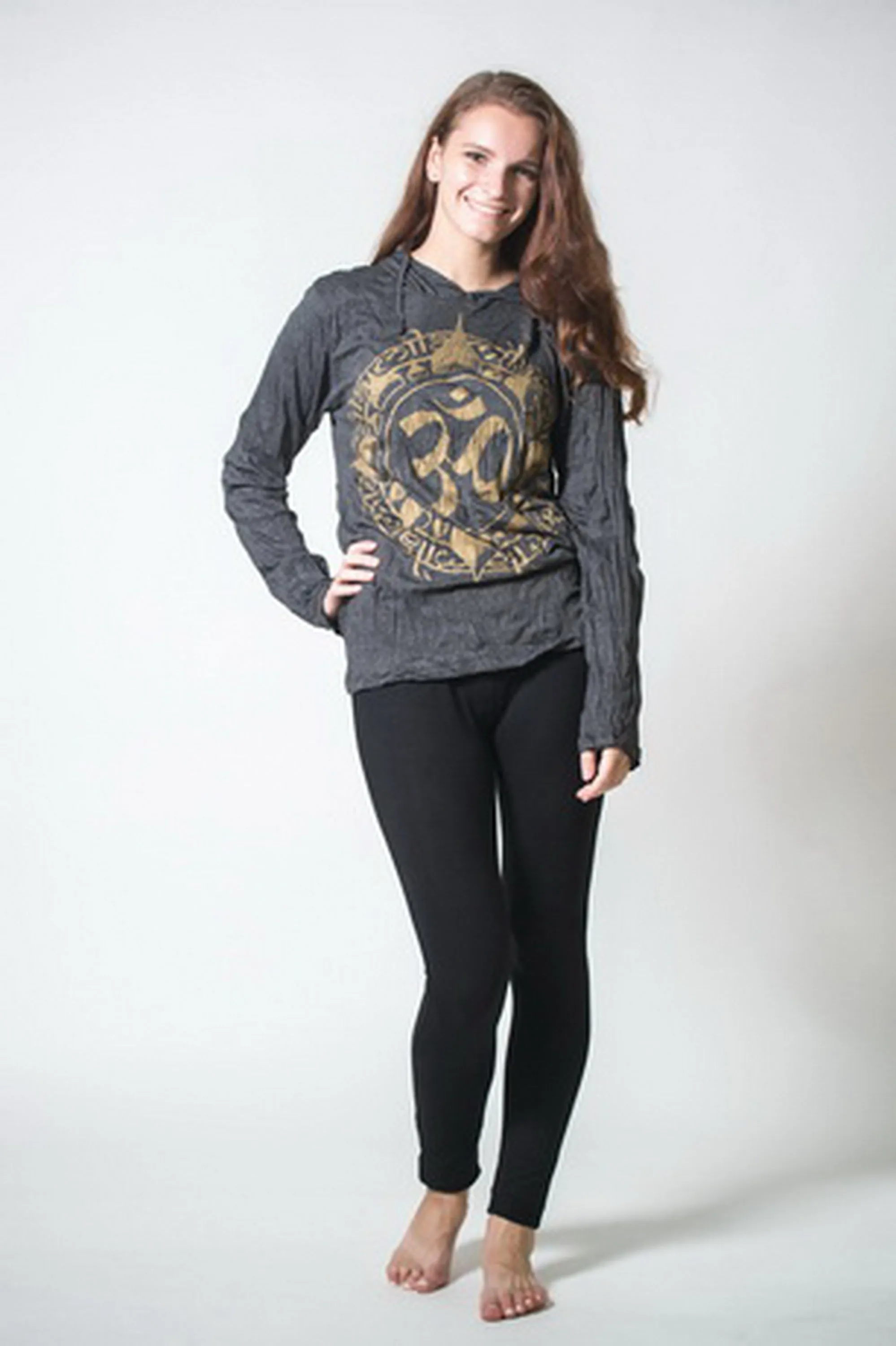 Sure Design Unisex Infinitee Ohm Hoodie Gold on Black