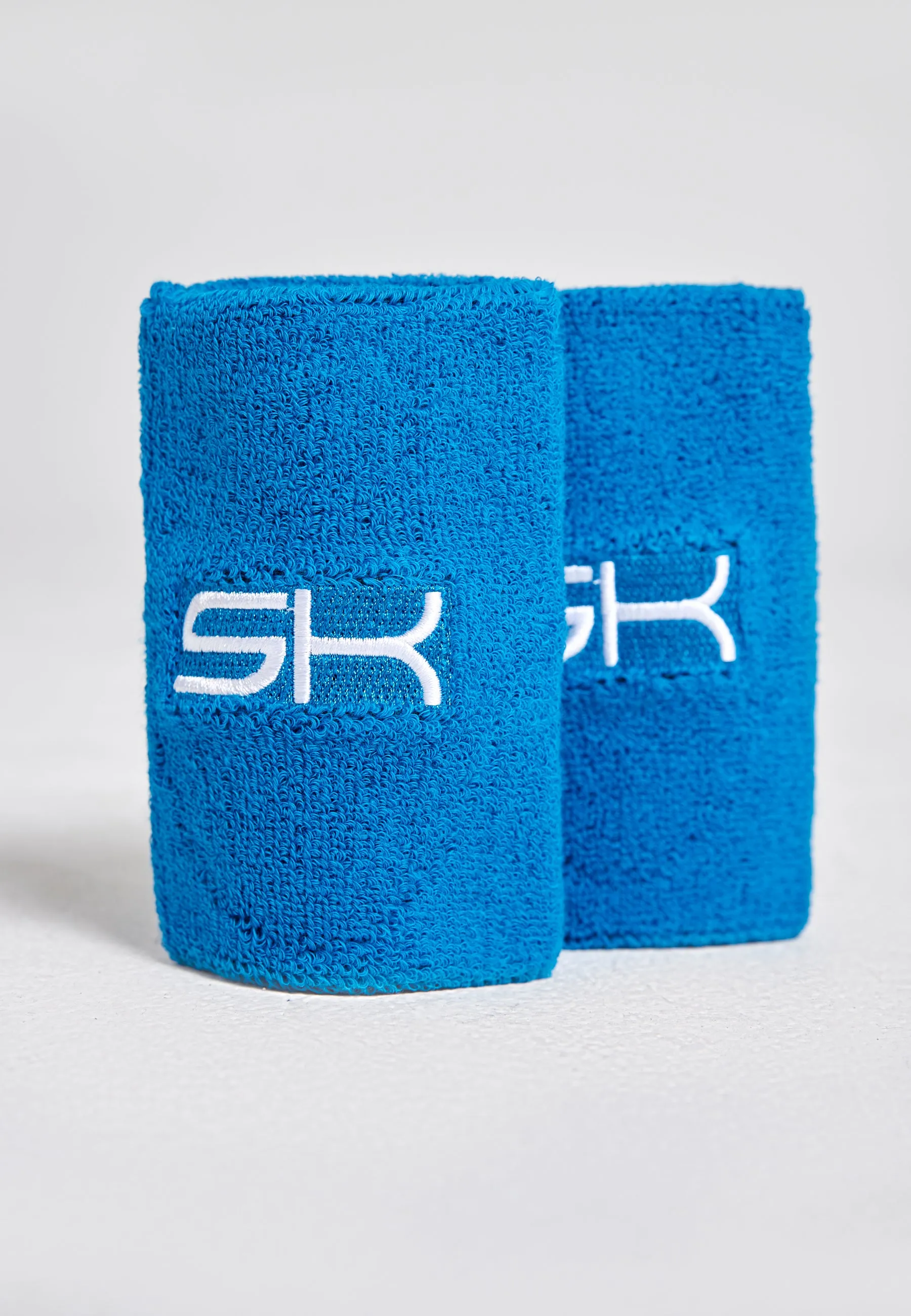 Tennis sweatband large set of 2, cyan blue