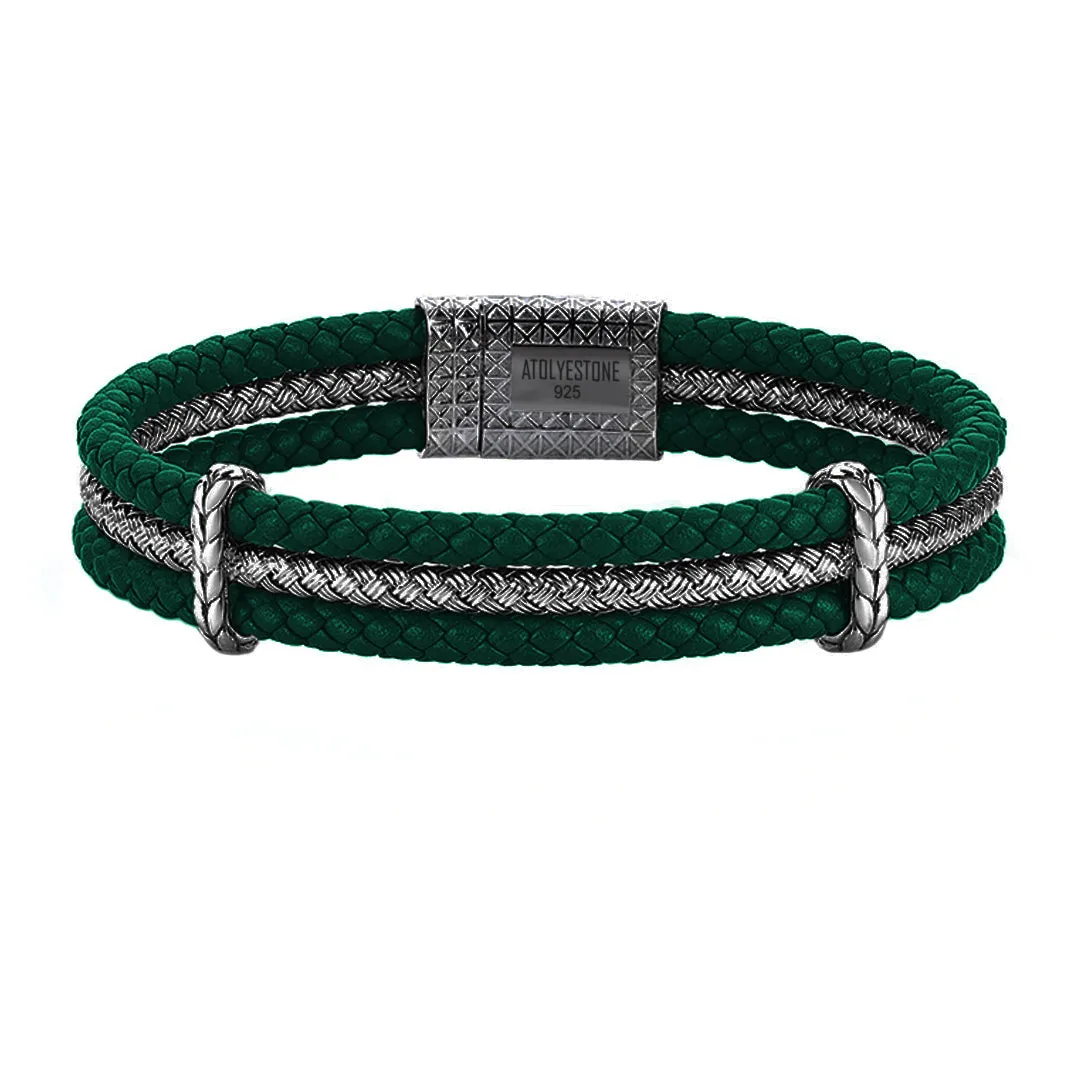 Triple Row Leather Bracelet