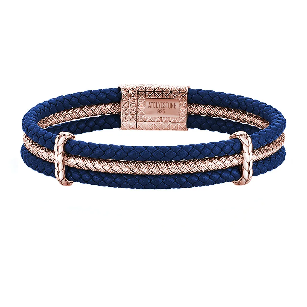 Triple Row Leather Bracelet