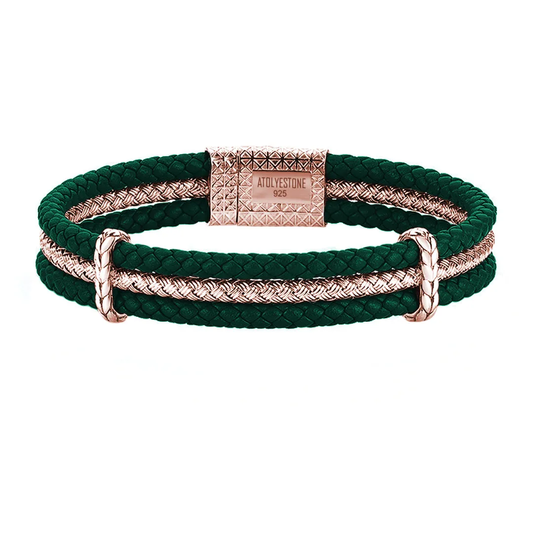 Triple Row Leather Bracelet