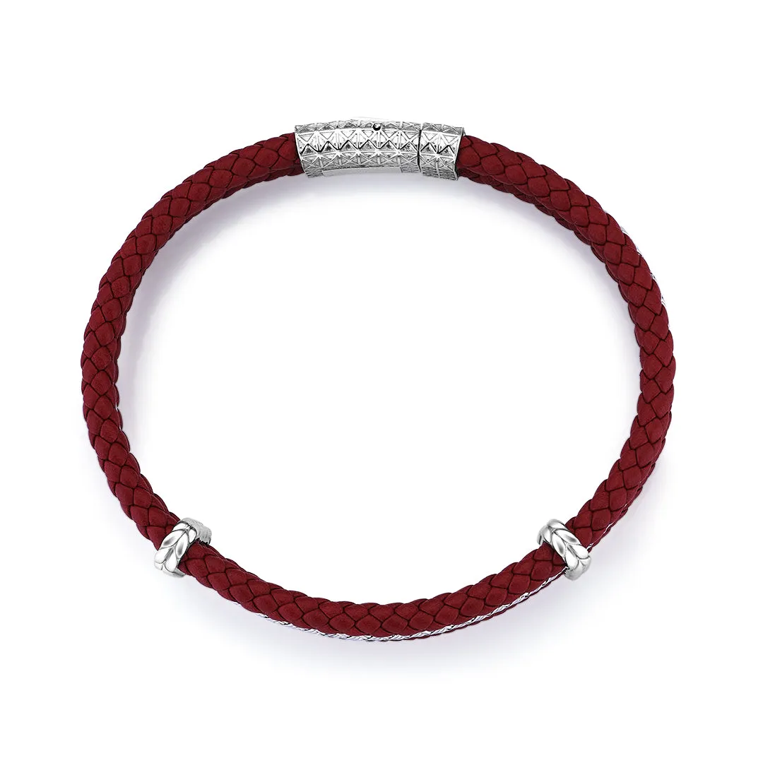 Triple Row Leather Bracelet